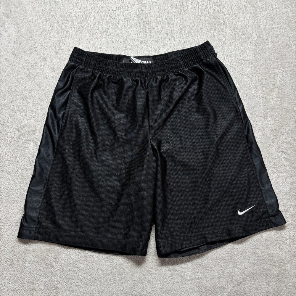 Y2K Nike Vintage Shorts Mens XL Basketball Black Mesh Swoosh EUC